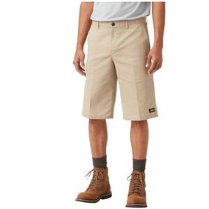 Genuine Dickies FLEX Essential Work‎ Shorts 44 Khaki 13" Inseam Relaxed NWT